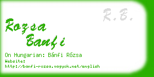 rozsa banfi business card